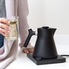 Fellow Corvo EKG Pro Electric Tea Kettle – Quick Heating, Precise Temperature Control Electric Kettle, Scheduling, Built-in Brew Timer for Boiling Water – Matte White with Maple Handle – 0.9 Liter(Matte Black)
