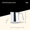 Fellow Eddy Steaming Pitcher – Milk Frother Pitcher with Fluted Spout, Premium Barista Tools for Precision Latte Art, 18/8 Stainless Steel, Graphite, 18oz Jug(Polished Graphite)