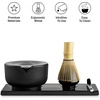 Fellow Matcha Set, Complete Matcha Tea Kit with Ceramic Bowl, Bamboo Whisk & Stand, Stainless Steel Spoon, Sifter, & Tea Tray, Matte Black Set(Matte Black)