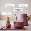 Fellow Matcha Set, Complete Matcha Tea Kit with Ceramic Bowl, Bamboo Whisk & Stand, Stainless Steel Spoon, Sifter, & Tea Tray, Matte Black Set(Matte White)