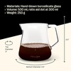 Fellow Mighty Small Glass Carafe – Manual Pour Over Coffee Beaker and Tea Steeper, Borosilicate Glass Decanter, 16.9 oz Clear Container(Clear)