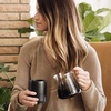 Fellow Mighty Small Glass Carafe – Manual Pour Over Coffee Beaker and Tea Steeper, Borosilicate Glass Decanter, 16.9 oz Clear Container(SMOKE GREY)