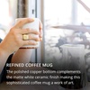 Fellow Monty Milk Art Cups – Double Wall Ceramic Latte Mug, 11 oz – Matte Black & White with Graphite & Copper Base – Set of 2
