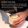 Fellow Monty Milk Art Cups Bundle – Matte White with Copper Base – Double Wall Ceramic Cappuccino Mugs – 6.5oz & 11oz – Set of 2