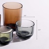 Fellow Pirch Cortado Glasses 4.5 oz Artisanal Cups, Set of 2, Dishwasher Safe Coffee Glasses for Espresso Drinks & Latte Art – Smoke(Amber)