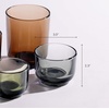 Fellow Pirch Cortado Glasses 4.5 oz Artisanal Cups, Set of 2, Dishwasher Safe Coffee Glasses for Espresso Drinks & Latte Art – Smoke(Woodland)