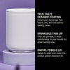 Fellow Rocky Lowball Tumbler Set of 2 – ​​Insulated Stainless Steel Cocktail Tumblers with Ceramic Interior and Swivel Pebble Lid – 10 oz, Matte Black(Matte White)