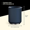 Fellow Rocky Lowball Tumbler Set of 2 – ​​Insulated Stainless Steel Cocktail Tumblers with Ceramic Interior and Swivel Pebble Lid – 10 oz, Matte Black(Stone Blue)