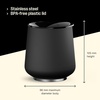 Fellow Ruby Wine Tumbler Set of 2 – ​​Insulated Stainless Steel Wine and Cocktail Tumblers with Ceramic Interior and Swivel Pebble Lid – 12 oz, Peri Twinkle(Matte Black – Pack of 1)