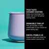 Fellow Ruby Wine Tumbler Set of 2 – ​​Insulated Stainless Steel Wine and Cocktail Tumblers with Ceramic Interior and Swivel Pebble Lid – 12 oz, Peri Twinkle(Peri Twinkle – Pack of 1)