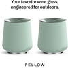 Fellow Ruby Wine Tumbler Set of 2 – ​​Insulated Stainless Steel Wine and Cocktail Tumblers with Ceramic Interior and Swivel Pebble Lid – 12 oz, Peri Twinkle(Mint Chip – Pack of 2)