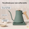 Fellow Stagg EKG Pro Electric Gooseneck Kettle – Pour-Over Coffee and Tea, Quick Heating, Precise Temperature Control, Scheduling, Built-in Brew Timer, Matte White, 0.9 Liter(Smoke Green with Maple Wood Handle)