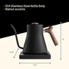 Fellow Stagg EKG Pro Electric Gooseneck Kettle – Pour-Over Coffee and Tea, Quick Heating, Precise Temperature Control, Scheduling, Built-in Brew Timer, Matte White, 0.9 Liter(Matte Black with Walnut Handle + Lid Pull)