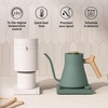 Fellow Stagg EKG Pro Electric Gooseneck Kettle – Pour-Over Coffee and Tea, Quick Heating, Precise Temperature Control, Scheduling, Built-in Brew Timer, Matte White, 0.9 Liter(Smoke Green with Maple Wood Handle)