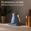 Fellow Stagg EKG Pro Electric Gooseneck Kettle – Pour-Over Coffee and Tea, Quick Heating, Precise Temperature Control, Scheduling, Built-in Brew Timer, Matte White, 0.9 Liter(Hazy Blue with Maple Handle)