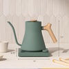 Fellow Stagg EKG Pro Electric Gooseneck Kettle – Pour-Over Coffee and Tea, Quick Heating, Precise Temperature Control, Scheduling, Built-in Brew Timer, Matte White, 0.9 Liter(Stone Blue with Walnut Handle)