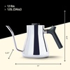 Fellow Stagg Stovetop Pour-Over Coffee and Tea Kettle – Gooseneck Teapot with Precision Pour Spout, Built-In Thermometer, Matte White, 1 Liter(Polished Steel)