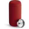 Fellow 12 oz Carter Move Travel Mug – Vacuum-Insulated Stainless Steel Travel Coffee Mug – Coffee Tumbler with Ceramic Interior and Splash Guard – Cargo Green(Red)