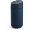Fellow 12 oz Carter Slide Travel Mug – One-Handed Slide Lid, Vacuum Insulated Stainless Steel Tumbler with Ceramic Interior for Hot and Cold Drinks, Leak-Proof and Dishwasher Safe, Matte Black(Stone Blue)