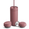 Fellow 16 oz Carter Bundle (3 in 1) Travel Mug with Slide-Lock, Move & Cold Lids with Straw – To-Go Coffee Tumbler, Ceramic Interior & Vacuum-Insulated Stainless Steel – Coffee Cups-Matte White(Desert Rose)