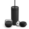 Fellow 16 oz Carter Bundle (3 in 1) Travel Mug with Slide-Lock, Move & Cold Lids with Straw – To-Go Coffee Tumbler, Ceramic Interior & Vacuum-Insulated Stainless Steel – Coffee Cups-Matte White(Matte Black)