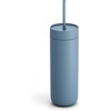 Fellow 20 oz Carter Cold Tumbler – Spill-Resistant Straw Lid, Stainless Steel Vacuum-Insulated Cup with Ceramic Interior and Reusable Straw for Cold Drinks,Fits Cup Holders,Dishwasher Safe,Matte White(Hazy Blue)
