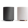 Fellow Monty Milk Art Cups – Double Wall Ceramic Latte Mug, 11 oz – Matte Black & White with Graphite & Copper Base – Set of 2