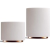 Fellow Monty Milk Art Cups Bundle – Matte White with Copper Base – Double Wall Ceramic Cappuccino Mugs – 6.5oz & 11oz – Set of 2