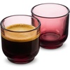 Fellow Pirch Espresso Glasses 3.5 oz Artisanal Cups, Set of 2, Dishwasher Safe Coffee Glasses for Espresso Shots & Latte Art – Woodland(Garnet)