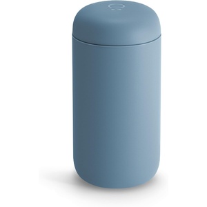 Fellow 12 oz Carter Move Travel Mug – Vacuum-Insulated Stainless Steel Travel Coffee Mug – Coffee Tumbler with Ceramic Interior and Splash Guard – Cargo Green(Hazy Blue)