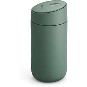 Fellow 12 oz Carter Slide Travel Mug – One-Handed Slide Lid, Vacuum Insulated Stainless Steel Tumbler with Ceramic Interior for Hot and Cold Drinks, Leak-Proof and Dishwasher Safe, Matte Black(Smoke Green)