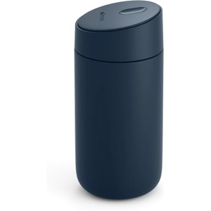 Fellow 12 oz Carter Slide Travel Mug – One-Handed Slide Lid, Vacuum Insulated Stainless Steel Tumbler with Ceramic Interior for Hot and Cold Drinks, Leak-Proof and Dishwasher Safe, Matte Black(Stone Blue)