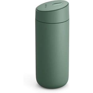 Fellow 16 oz Carter Slide Travel Mug – One-Handed Slide Lid, Vacuum Insulated Stainless Steel Tumbler with Ceramic Interior for Hot and Cold Drinks, Leak-Proof and Dishwasher Safe, Matte Black(Smoke Green)