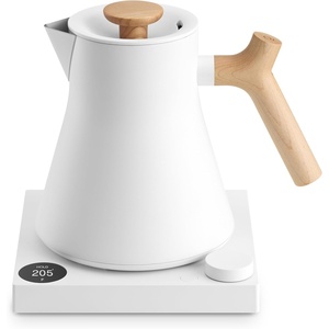 Fellow Corvo EKG Pro Electric Tea Kettle – Quick Heating, Precise Temperature Control Electric Kettle, Scheduling, Built-in Brew Timer for Boiling Water – Matte White with Maple Handle – 0.9 Liter(Matte White with Maple Handle)