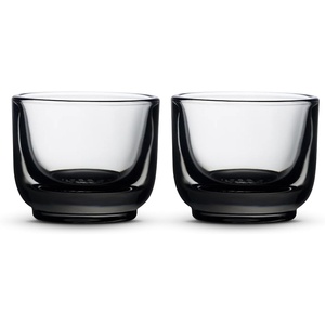 Fellow Pirch Espresso Glasses 3.5 oz Artisanal Cups, Set of 2, Dishwasher Safe Coffee Glasses for Espresso Shots & Latte Art – Woodland(Smoke)